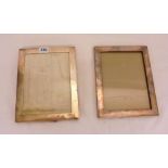 Pair Late Victorian Plain Silver Photograph Frames for image size 6" x 8", London 1901, 1 with