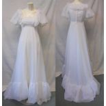 Vintage Victorian Style Wedding Dress, polyester/nylon, labelled size 10