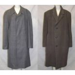 Mens Brown Wool Coat labelled Carlington & Dunn & Co. Grey Wool Tweed Coat, labelled 108cm (2)