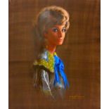 Glamour Portrait 'Jo' wearing blouse with blue ribbon by Louis Shabner