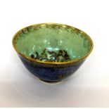 Wedgwood Z Series Small Bowl No. Z4289, blue ground transfer decorated with flying birds &