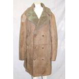 Mens Vintage Suede & Sheepskin Coat labelled West Country Sheepskins Ltd. Street, Somerset, size 48