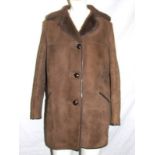 Ladies Brown Sheepskin Suede Jacket labelled 'John Paterson of Northampton size 36'