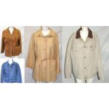 Ladies Vintage Jackets: caramel suede, light tan with belt labelled Creation Berolina, P Bugiel