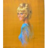 Glamour Portrait 'Nancy' blonde hair, wearing blue blouse by Louis Shabner