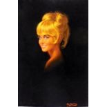 Untitled Glamour Portrait Blonde on black ground by Louis Shabner