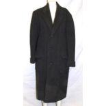 Mens Vintage Dark Grey Wool Coat labelled 'Simpson Tailored Daks Made In England'