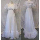 Vintage Victorian Style Wedding Dress, polyester/nylon, labelled size 10