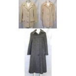 Ladies Vintage Coats: grey wool/mohair coat, Aquilla by Siegal beige wool camel style jacket &