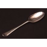 George III "Fancy back" tablespoon, Hanoverian pattern, crested verso, length 8" (bowl re-worked),