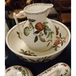Victorian five piece wash jug and bowl set, in Pomegranate pattern with printed mark to base TG & FB