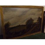 Victorian School, pair of oils on canvas, Country Landscapes, 20 x 30 ins (A/F) (2)
