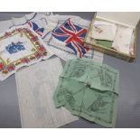 Mixed Lot: a quantity of various lace and handkerchiefs including patriotic and souvenir examples (