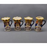 Set of four Royal Doulton Kings and Queens character jugs entitled "Diamonds"D6969, "Hearts" D7037 ,