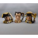 Three Royal Doulton character jugs to include Napoleon D6941 (L/E) , Vice Admiral Lord Nelson