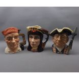 Group of three Royal Doulton character jugs to include The Williamsburg Collection  "Guardsman"