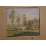 Follower of Edward Seago, bears signature lower left, oil on board, inscribed verso, "Spring