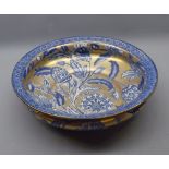 Phoenix ware Valencia gilded and floral shallow bowl 11" diameter