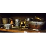 Various vintage brass, copper and pewter wares