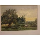 E Wooding, signed, watercolour, Ladnes on the Severn, 7 x 10 ins