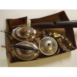 Various silver plate, including tea pots, gravy boat, etc