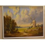 E A Whiting, signed, oil on board, "Brock's Mill Mousehold Heath" formerly known as Old Crome's