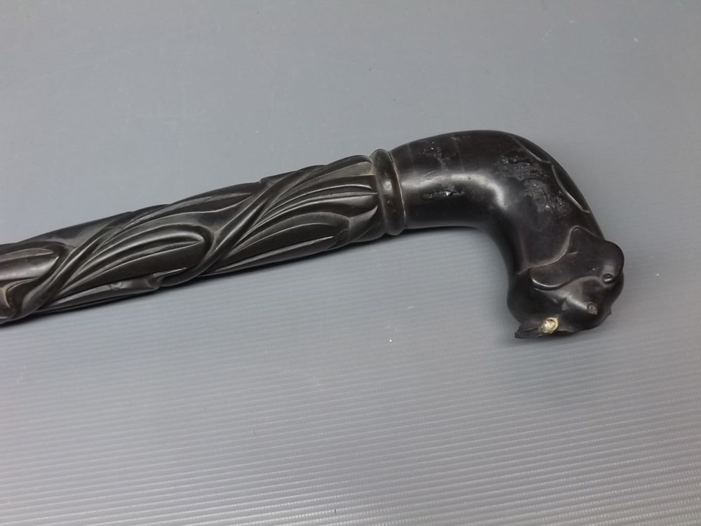 Ebony cane of African origin A/F, 34" long