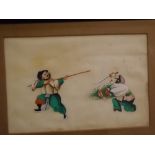 19th century Chinese school, watercolour on rice paper, Figurative subject, 6 x 9 ins
