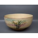 Royal Doulton Series ware bowl decorated with a country landscape scene, 8" diameter