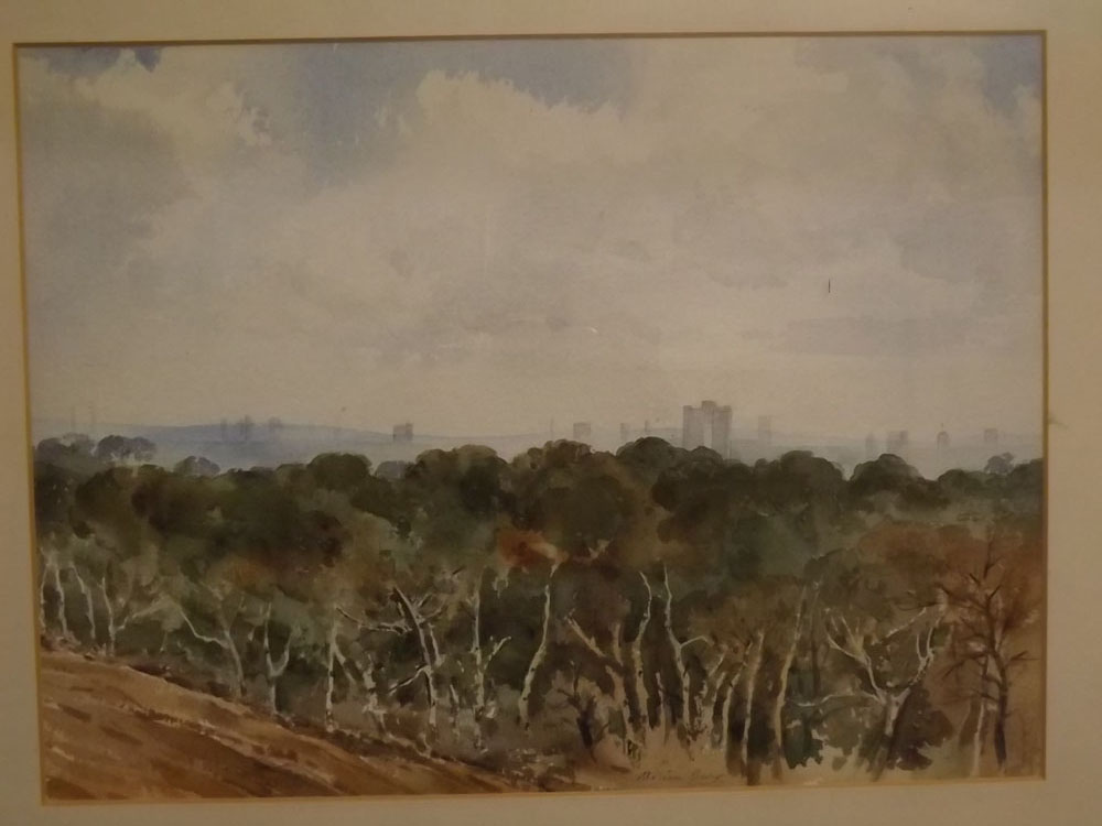 Adrian Bury, signed and dated 1960, two watercolours (one double-sided), Landscapes, 11" x 14" (2) - Bild 2 aus 3