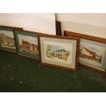 Group of five architectural watercolours, studies for houses, assorted sizes (5)