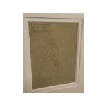 John Copley, signed with Studio stamp, pencil drawing, A Nun, 5 x 3 1/2 ins