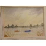 E Nicholas, signed, pastel on board, Lakeland scene, 13 x 21 1/2 ins; together with a further