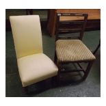 Small Victorian nursing chair and a further pierced ladderback dining chair