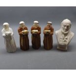 Collection of three 20th century Royal Worcester candle snuffers modelled as monks, further small