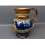 Doulton Lambeth stoneware jug, decorated for Queen Victoria's Jubilee with inscription "She