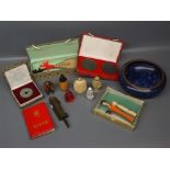 Collection of various late 20th century boxed Oriental items includes reproduction Tsuba medallions,