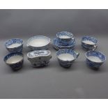 Group containing Copeland Spode Italian decorated tea cups and saucers comprising 5 saucers, 3 cups,