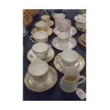 Group containing assorted 19th century and later English cups and saucers to include a cup, saucer