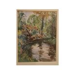 Louis Burleigh Bruhl, unsigned, watercolour, The Old Mill Cassiobury Park Watford, 11 x 9 ins