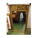 Victorian gilt and gesso pier mirror, 21 1/2" wide