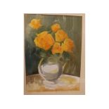 John Wake, signed, watercolour, Yellow roses, 19 x 13 1/2 ins