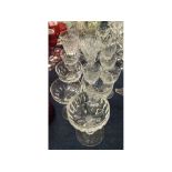 18th/19th/20th century cut clear glass varying size wine glasses to include four etched and cut