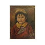 Lah, signed lower right, oil on canvas, Eskimo Child, 19 1/2" x 15 1/2"