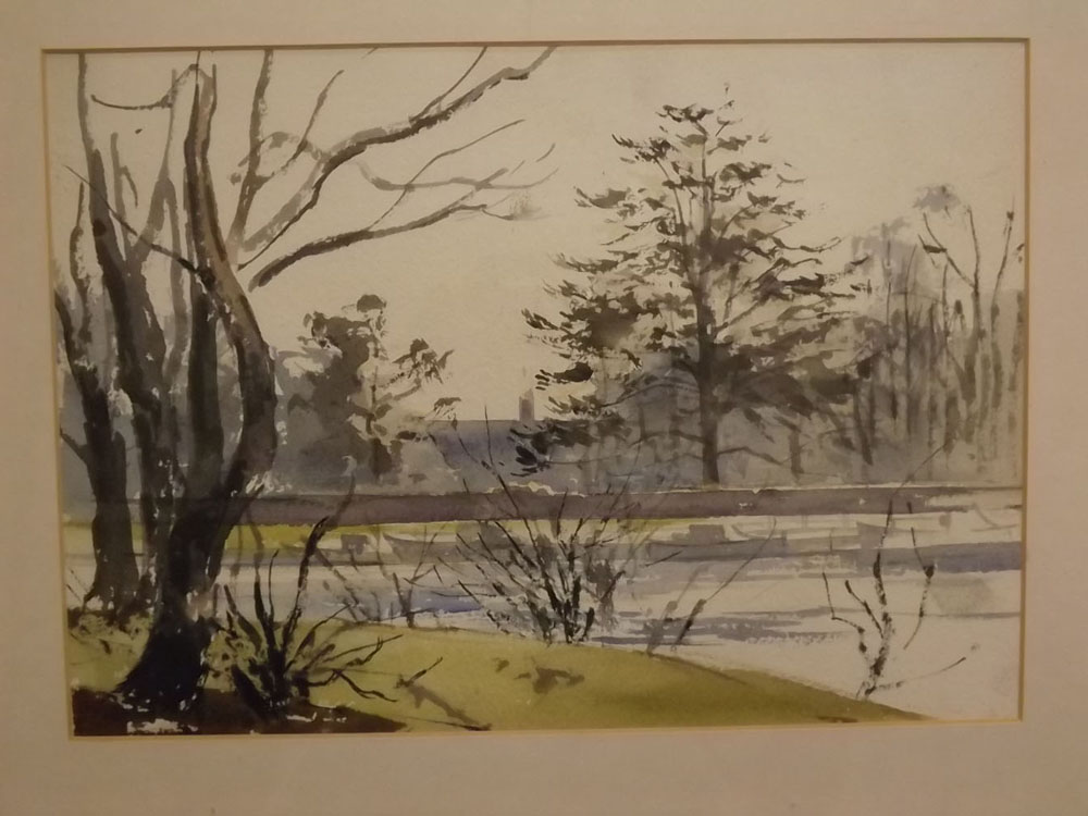 Adrian Bury, signed and dated 1960, two watercolours (one double-sided), Landscapes, 11" x 14" (2) - Bild 3 aus 3