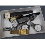 Collection of seven various 20th century gents Seiko watches with quartz movements