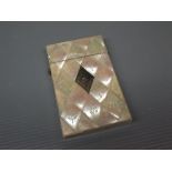 Small mother of pearl card case, 3 1/2" long