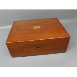 Victorian mahogany writing box, 12" wide