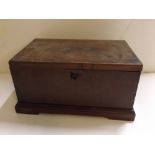 Vintage oak rectangular instrument box, 16" wide