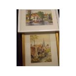 E A Whiting, signed, two watercolours, Bishops Bridge and Pulls Ferry, 9 x 6 1/2 ins and 6 1/2 x 9
